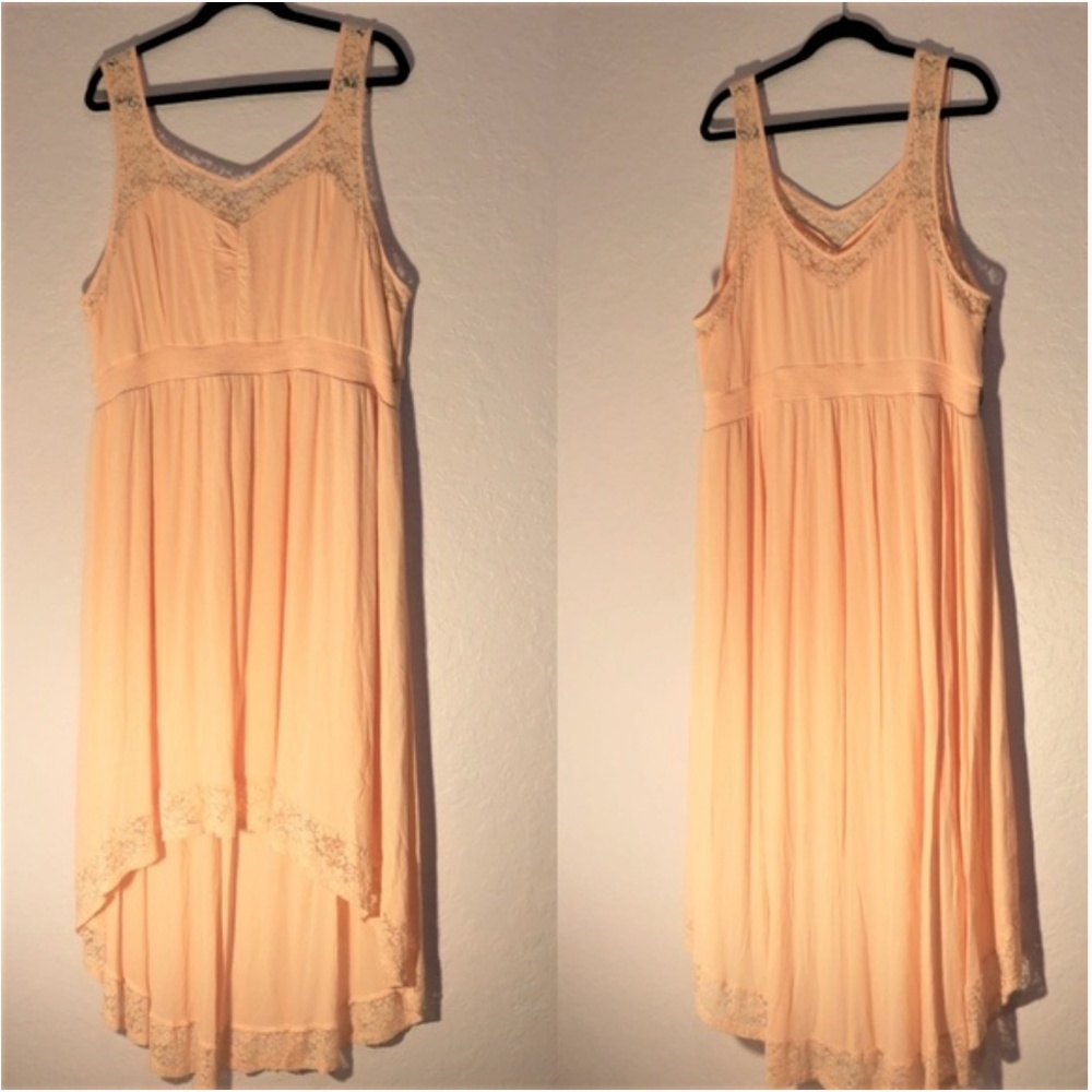 Torrid Pink Hi/Low Lace Detail Dress 3X